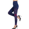 Fashion Slim Women Leggings Plus size Faux Denim Jeans Leggings Long Pocket Printing Summer Leggings Casual Pencil Pants