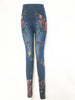 Fashion Slim Women Leggings Plus size Faux Denim Jeans Leggings Long Pocket Printing Summer Leggings Casual Pencil Pants