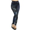Fashion Slim Women Leggings Plus size Faux Denim Jeans Leggings Long Pocket Printing Summer Leggings Casual Pencil Pants