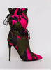 2019 Spring/Autumn New High Heels 11cm Stilettos Fashion Camouflage Ankle Boots Shoes Woman Lace Up Sexy Night Club Boots Chic