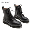Roni Bouker Hot Women's Winter Ankle Black Boots Woman Lace Up Vintage Booties Women Short Martin Boot Fashion Ladies Shoes