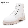 Taoffen Women New Fashion Plus Size 29-46 Warm Ankle Boots Thick Sole Pu Leather Casual Winter Shoes Woman Short Summer Footwear