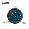 2020Starry sky Circular Fashion Suede Shoulder Bag Chain belt Women's Crossbody Messenger Bags Ladies Purse Female Round Handbag
