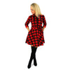 2019 Fashion Women Long Sleeve Short Dress 3/4 Sleeve Shirt Dress Plaid & Checked Dress