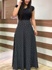 Spring Autumn For Women Dress 2019 Casual Long Sleeve O-neck Tunic  Patchwork Dresses Fashion Vintage Print Maxi Dress Vestidos