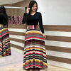 Spring Autumn For Women Dress 2019 Casual Long Sleeve O-neck Tunic  Patchwork Dresses Fashion Vintage Print Maxi Dress Vestidos