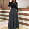 Spring Autumn For Women Dress 2019 Casual Long Sleeve O-neck Tunic  Patchwork Dresses Fashion Vintage Print Maxi Dress Vestidos
