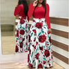 Spring Autumn For Women Dress 2019 Casual Long Sleeve O-neck Tunic  Patchwork Dresses Fashion Vintage Print Maxi Dress Vestidos