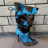 2019 Spring/Autumn New High Heels 11cm Stilettos Fashion Camouflage Ankle Boots Shoes Woman Lace Up Sexy Night Club Boots Chic