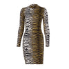 Hugcitar long sleeve high neck leopard print sexy bodycon mini dress 2019 autumn winter women fashion Christmas party clothes