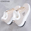 COVOYYAR 2019 Winter Women Shoes Warm Fur Plush Lady Casual Shoes Lace Up Fashion Sneakers Platform Snow Boots Big Size WSN324