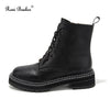 Roni Bouker Hot Women's Winter Ankle Black Boots Woman Lace Up Vintage Booties Women Short Martin Boot Fashion Ladies Shoes