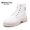 Taoffen Women New Fashion Plus Size 29-46 Warm Ankle Boots Thick Sole Pu Leather Casual Winter Shoes Woman Short Summer Footwear
