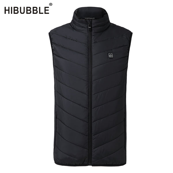 2018 Electric Heated Vest Men Heating Waist coat Thermal Warm Clothing Feather Hot Sale Fashion Winter Heated Jacket Plus Size