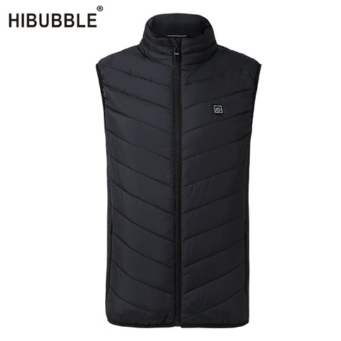 2018 Electric Heated Vest Men Heating Waist coat Thermal Warm Clothing Feather Hot Sale Fashion Winter Heated Jacket Plus Size