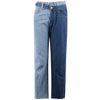 [EAM] New Spring 2020  Fashion High Waist Patchwork Hit Color Detachable Blue Jeans Straight Denim Pants Women SC08