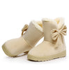 Women Snow Boots Winter Boots Fur Ankle Boot Female Bowtie Warmer Plush Suede Rubber Flat Slip On Fashion Platform Ladies Shoes