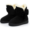 Women Snow Boots Winter Boots Fur Ankle Boot Female Bowtie Warmer Plush Suede Rubber Flat Slip On Fashion Platform Ladies Shoes