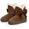 Women Snow Boots Winter Boots Fur Ankle Boot Female Bowtie Warmer Plush Suede Rubber Flat Slip On Fashion Platform Ladies Shoes