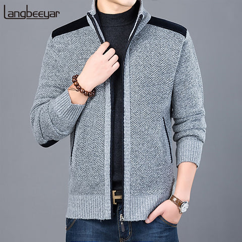 2020 Thick New Fashion Brand Sweater For Mens Cardigan Slim Fit Jumpers Knitwear Warm Autumn Casual Korean Style Clothing Male
