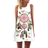 BHflutter Women Dress Summer Style 2018 New Fashion Floral Print Casual Dress O neck Short Chiffon Dress Sleeveless Beach Dress