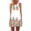 BHflutter Women Dress Summer Style 2018 New Fashion Floral Print Casual Dress O neck Short Chiffon Dress Sleeveless Beach Dress