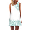 BHflutter Women Dress Summer Style 2018 New Fashion Floral Print Casual Dress O neck Short Chiffon Dress Sleeveless Beach Dress