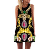 BHflutter Women Dress Summer Style 2018 New Fashion Floral Print Casual Dress O neck Short Chiffon Dress Sleeveless Beach Dress