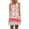 BHflutter Women Dress Summer Style 2018 New Fashion Floral Print Casual Dress O neck Short Chiffon Dress Sleeveless Beach Dress