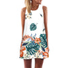 BHflutter Women Dress Summer Style 2018 New Fashion Floral Print Casual Dress O neck Short Chiffon Dress Sleeveless Beach Dress