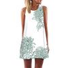 BHflutter Women Dress Summer Style 2018 New Fashion Floral Print Casual Dress O neck Short Chiffon Dress Sleeveless Beach Dress