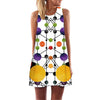 BHflutter Women Dress Summer Style 2018 New Fashion Floral Print Casual Dress O neck Short Chiffon Dress Sleeveless Beach Dress