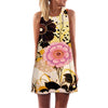 BHflutter Women Dress Summer Style 2018 New Fashion Floral Print Casual Dress O neck Short Chiffon Dress Sleeveless Beach Dress
