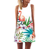 BHflutter Women Dress Summer Style 2018 New Fashion Floral Print Casual Dress O neck Short Chiffon Dress Sleeveless Beach Dress