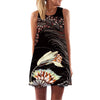 BHflutter Women Dress Summer Style 2018 New Fashion Floral Print Casual Dress O neck Short Chiffon Dress Sleeveless Beach Dress