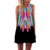 BHflutter Women Dress Summer Style 2018 New Fashion Floral Print Casual Dress O neck Short Chiffon Dress Sleeveless Beach Dress