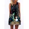 BHflutter Women Dress Summer Style 2018 New Fashion Floral Print Casual Dress O neck Short Chiffon Dress Sleeveless Beach Dress