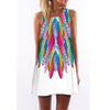 BHflutter Women Dress Summer Style 2018 New Fashion Floral Print Casual Dress O neck Short Chiffon Dress Sleeveless Beach Dress