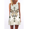 BHflutter Women Dress Summer Style 2018 New Fashion Floral Print Casual Dress O neck Short Chiffon Dress Sleeveless Beach Dress