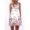 BHflutter Women Dress Summer Style 2018 New Fashion Floral Print Casual Dress O neck Short Chiffon Dress Sleeveless Beach Dress
