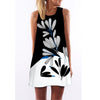 BHflutter Women Dress Summer Style 2018 New Fashion Floral Print Casual Dress O neck Short Chiffon Dress Sleeveless Beach Dress