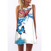BHflutter Women Dress Summer Style 2018 New Fashion Floral Print Casual Dress O neck Short Chiffon Dress Sleeveless Beach Dress