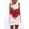 BHflutter Women Dress Summer Style 2018 New Fashion Floral Print Casual Dress O neck Short Chiffon Dress Sleeveless Beach Dress