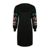 Printed Sleeves Women Dresses Casual Round Neck Loose Ladies Dress 2018 Winter New Fashion Female Clothing Hot Sale Vestidos