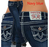 Knee Ripped Skinny Cropped Pants Women Fashion Elastic Embroidery Coarse Line Denim Trousers Mid Waist Button Jeans