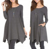 Autumn Winter Cotton Dress Women Long Sleeve Irregular Loose Dress Casual Black Dress Plus Size mini Dress Fashion Clothing 3XL