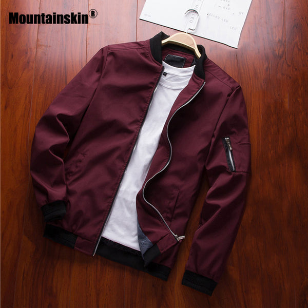 Mountainskin 2019 Mens Jackets Spring Autumn Casual Coats Bomber Jacket Slim Fashion Male Outwear Mens Brand Clothing 6XL SA585